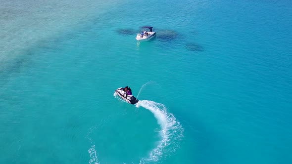 Copy space texture of seashore beach by blue ocean and sand background near surf alt