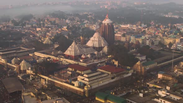 Orissa, India, Jagannath temple, 4k  aerial drone footage  alt