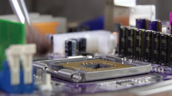 The Process of Cleaning and Installing a Processor on a Computer Motherboard alt