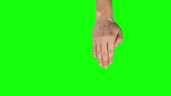 Man Hand Is Performing 4x Swipe Left, Double Swipe Left and More at Tablet Screen Gesture on Green alt