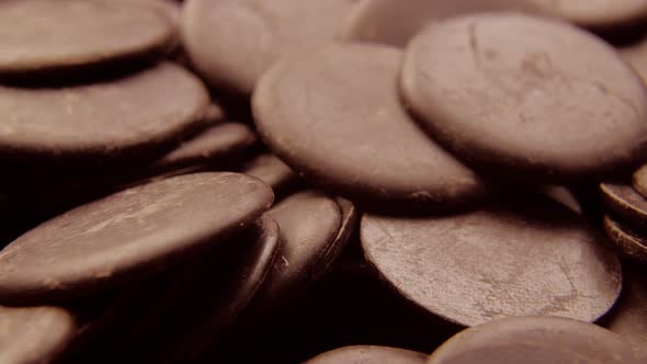 Chocolate Granule Chips Rotating Super Closeup