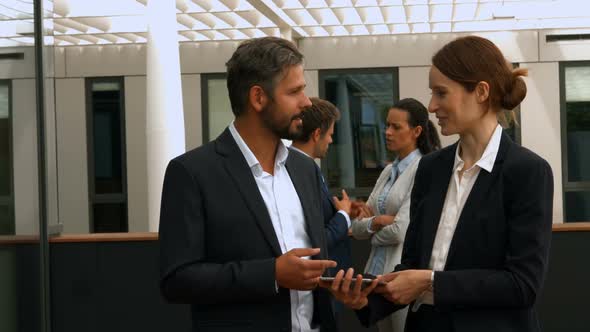 Business people interacting with each other alt