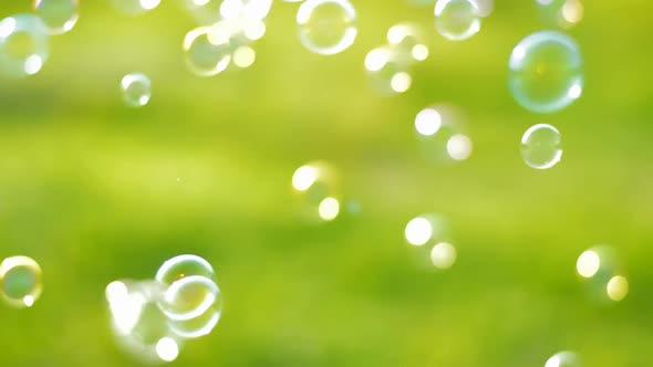 Colorful air bubble on natural background