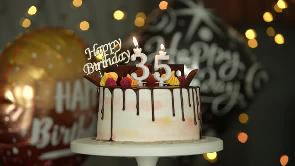 Happy 35th birthday cake topper svg, Thirty-fifth birthday