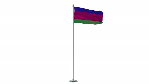 Kuban Peoples Republic   loop 3D Illustration Of The Waving Flag On Long  Pole With Alpha