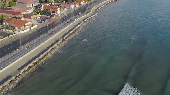 Fantastic Aerial View of Resort Town in Cyprus, Larnaca Seafront, Low Season alt