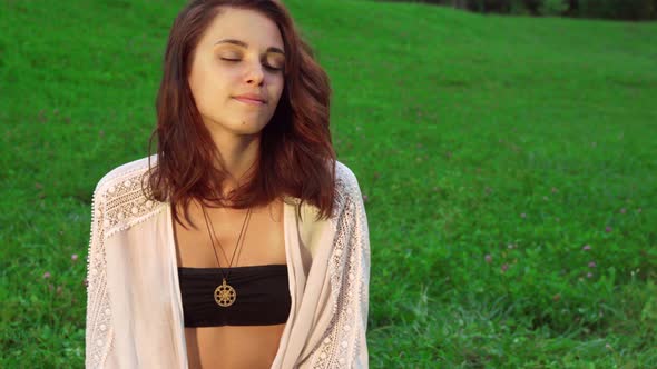 The Beutiul Young Girl Is Smiling