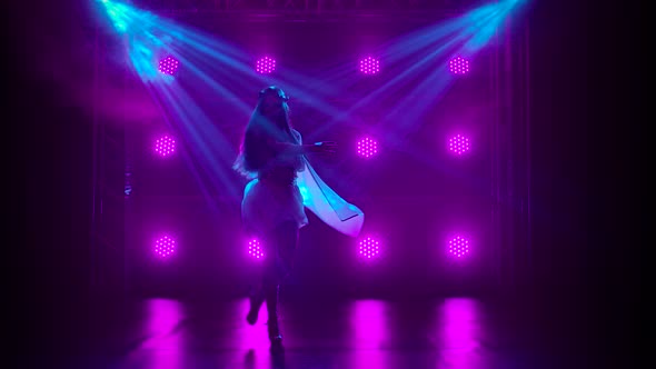 Girl in Greek Greece Goddes Dress and Wreath High Fashion Demonstrating the Flexibility alt