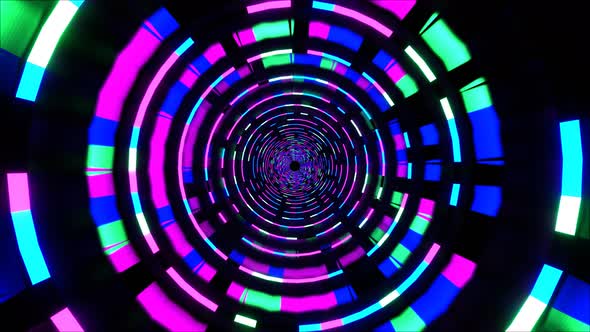 4K Looped 3D animation, seamless abstract glowing neon lamps. Futuristic background alt