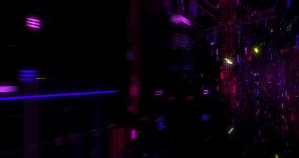 Abstract hologram 3D Big Data Digital City with futuristic matrix. alt