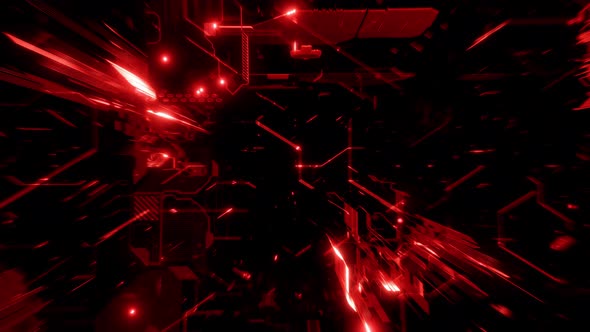 Futuristic Red Abstract Virtual Reality Gaming Loop and Cyber Showcase Background