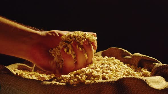 Grocery Cornflakes on Black Background Closeup alt