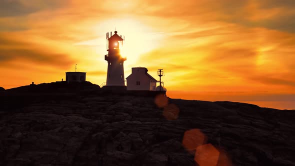 Coastal Lighthouse. Lindesnes Lighthouse Is a Coastal Lighthouse at the Southernmost Tip of Norway. alt