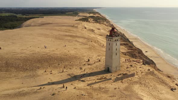 Drone Flight Towards Rubjerg Knude Lighthouse alt