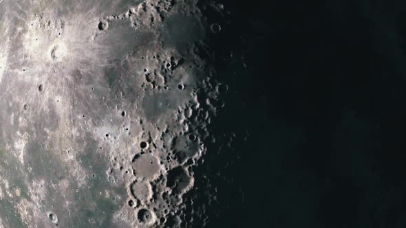 Surface of The Moon as the Terminator Sweeps the Surface Highlighting the Craters