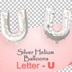 Silver Helium Balloons With Letter – U - VideoHive Item for Sale
