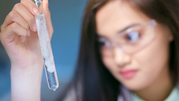 Female Laboratory Assistant Studying Genetic Material Preparing to IVF Extracorporeal Fertilization alt