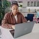 Young Serious African American Woman Entrepreneur Working Online From Home Her Little Daughter - VideoHive Item for Sale