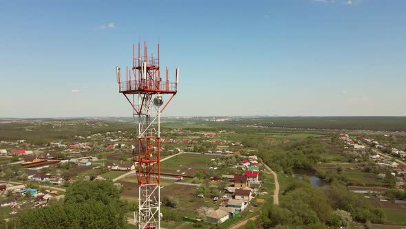 Telecommunication tower 5G, Wireless Antenna connection system alt