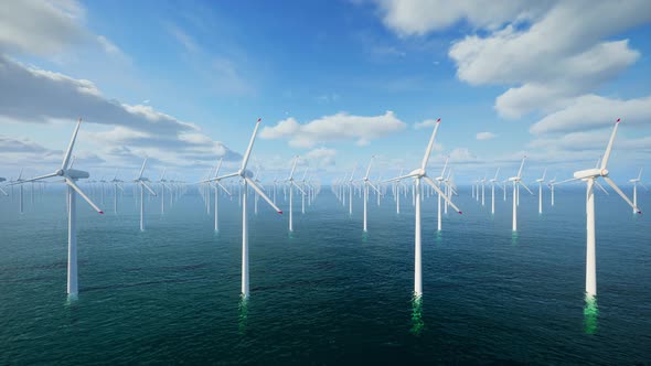 Wind Turbines And Ocean