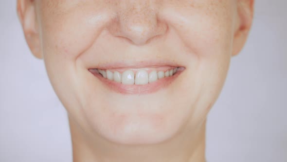 Close Up Face Young Woman Smiling alt