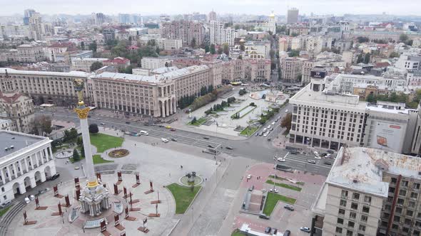 The Symbol of Kyiv, Ukraine - Independence Square Aerial View, Slow Motion alt