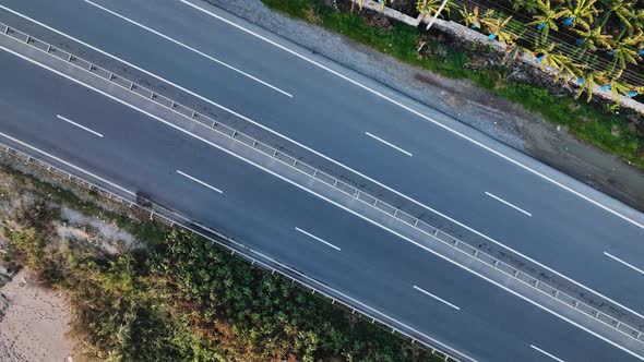 Traffic on the Beach Aerial View 4 K alt