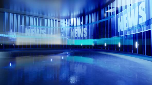 3D Virtual News Studio Background 4K alt