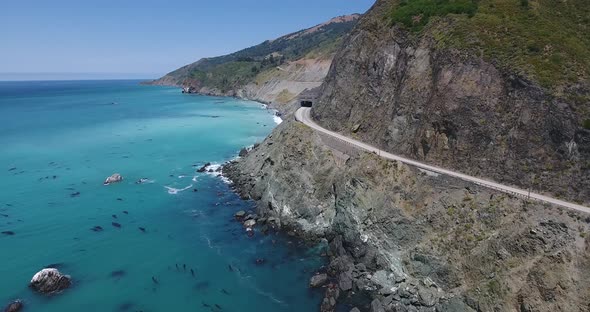 Aerial of Pacific Coast Highway, California