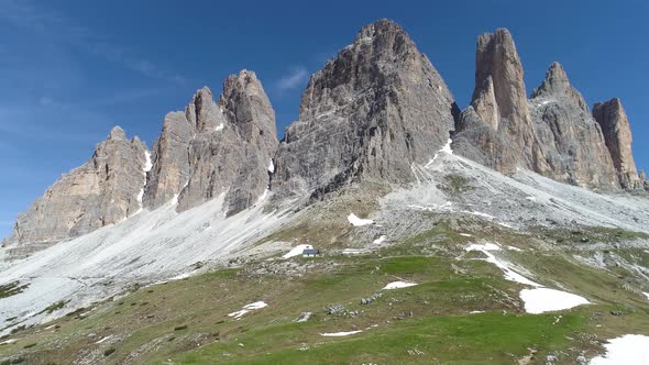 Aerial View of Dolomites Mountains in Italy