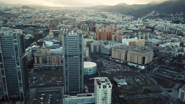 View From the Height of the City of Santa Cruz De Tenerife on the Atlantic Coast alt