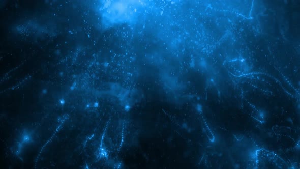 Underwater Blue Particles Electric Flow