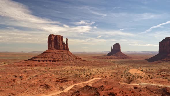Monument Valley, United States, Orange Sandstone Buttes in Colorado Plateau, Rocks of Different alt