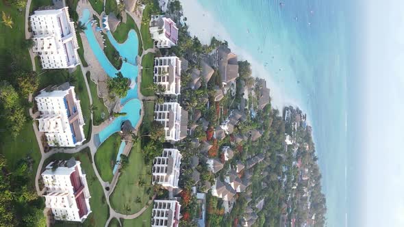 Vertical Video of the Coast of Zanzibar Island Tanzania Slow Motion alt