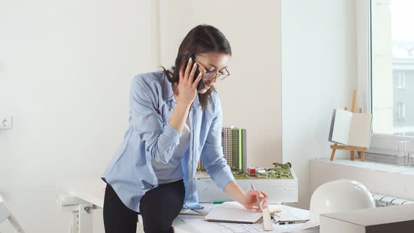 Young Professional Talented Woman Is Happy As She Has Finished Project. alt