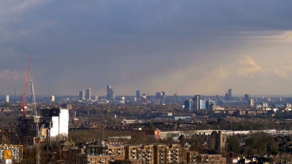London Skyline Suburban Flats Timelapse