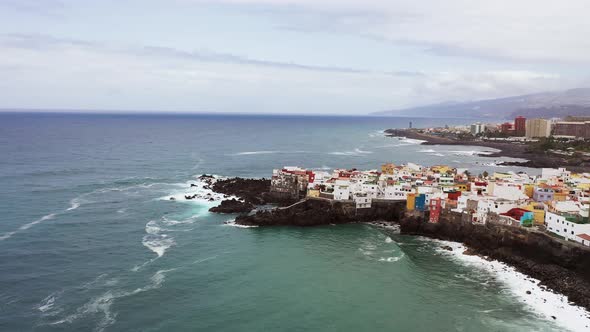 Top View of the City of Puerto De La Cruz on the Island of Tenerife