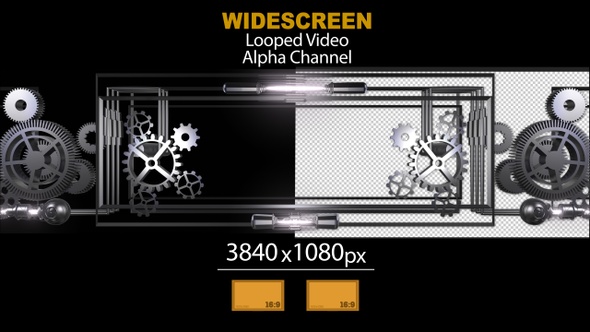 Widescreen Gears Frame With Alpha Channel 03