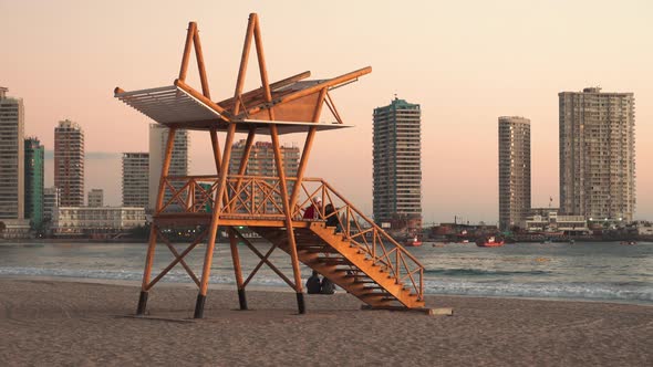 life guard booth cavancha chile sunset alt