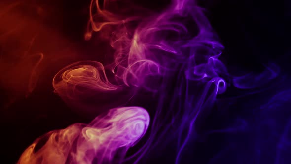 Purple and Blue Mixed Smoke Black Background by Puzurin | VideoHive