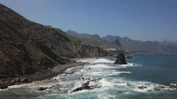 Aerial of Benijo Beach, Tenerife