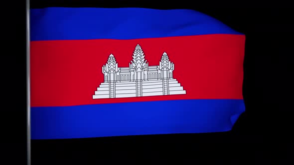Cambodia Flag Animation 4k