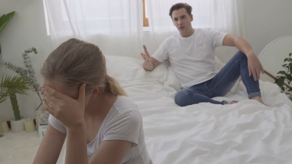 Depressed woman feeling bad after having argument with her boyfriend