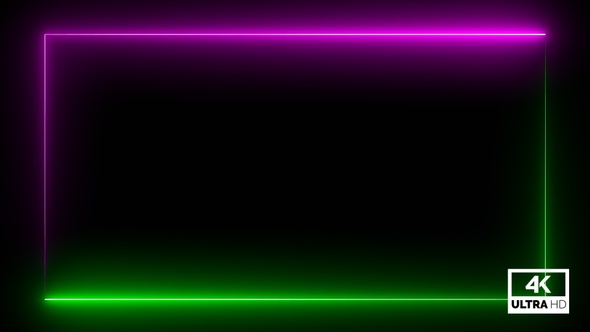 Neon Green & Pink Frame Overlay Background 4K Looped V10 alt