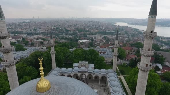 Suleymaniye Mosque And Golden Horn