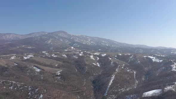 Winter scenery with Deli Jovan mountain 4K aerial video