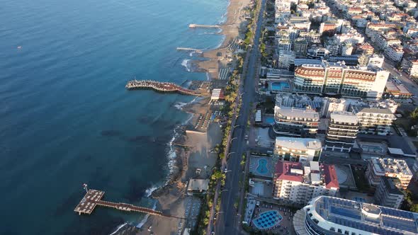 Aerial View Alanya Turkey  Resort Town Seashore alt
