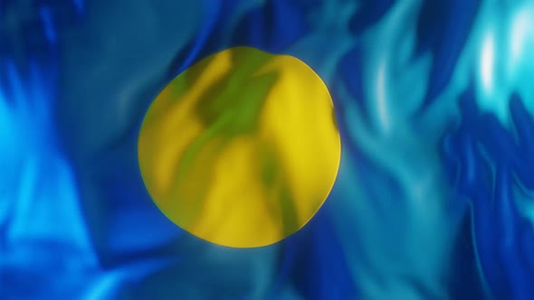 Palau Flag with Edge Bump