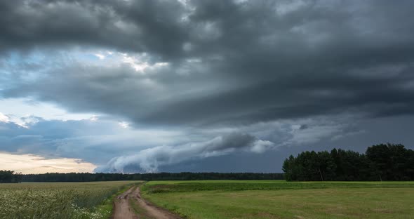 Time Lapse of Dangerous Storm Rolling Through Lithuania