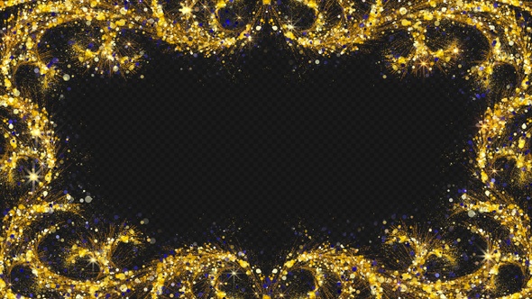 Frame Gold Ornament Particles